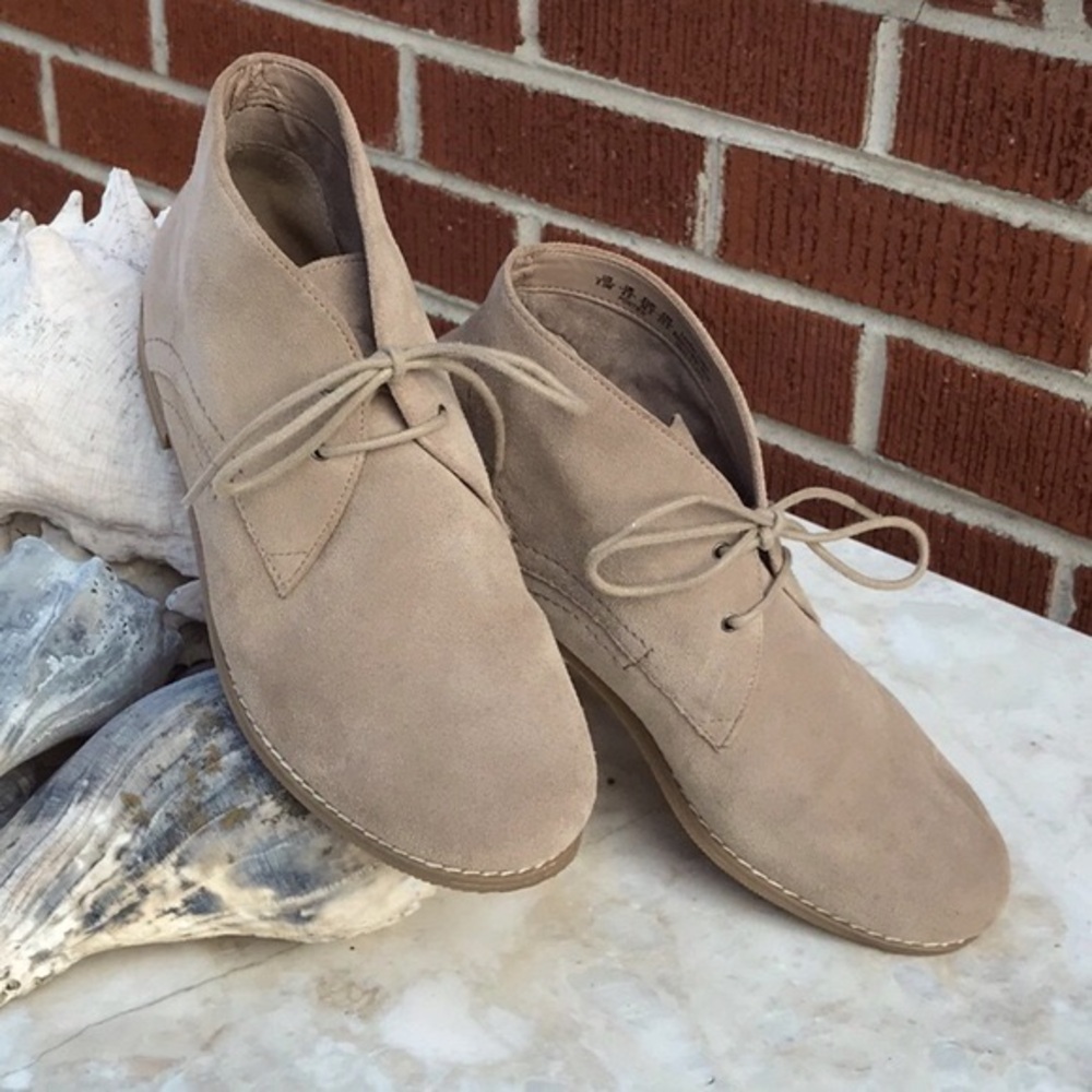 Franco Sarto Tan Suede Lace Up Ankle Boots Size 6.5